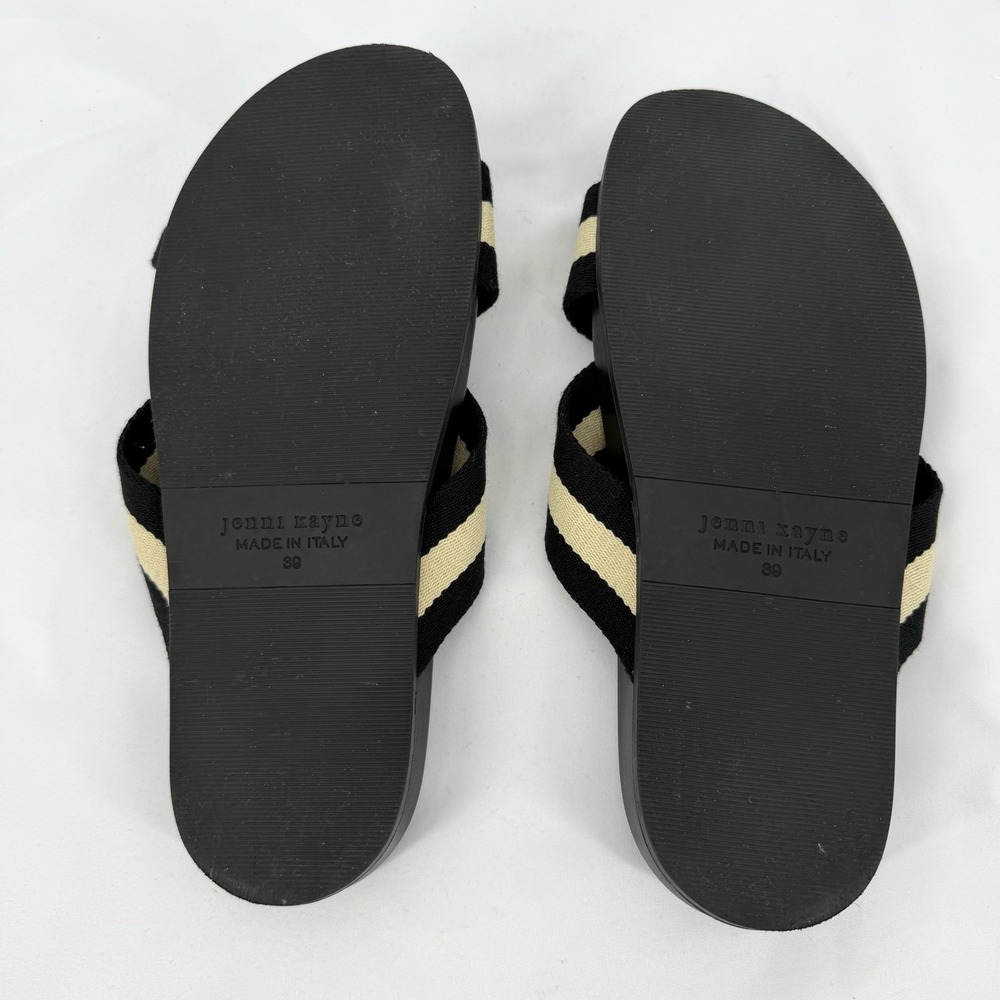 $325 Jenni Kayne Stripe Cotton Crossover Sandals Sz 39 EU 9 US Minimalist Beachy - Picture 5 of 7